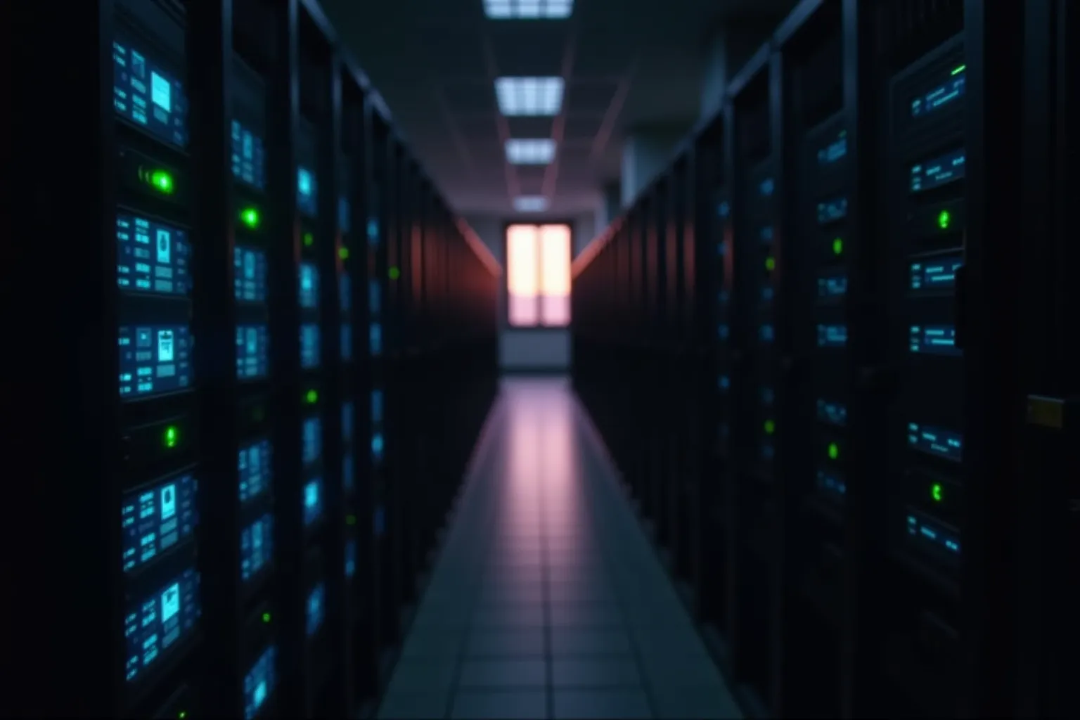 Empty Server Room at Dawn