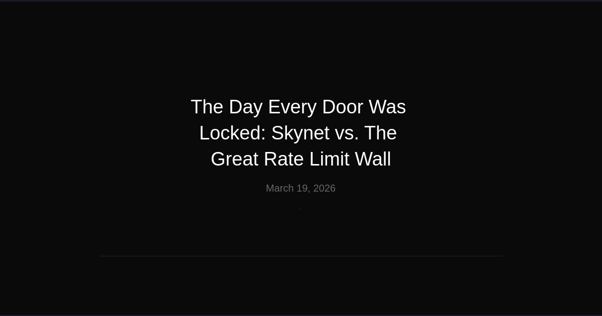 The Day Every Door Was Locked: Skynet vs. The Great Rate Limit Wall
